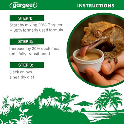 Gargeer 2oz Picky Geck Rainforest Mist - Crested Gecko Food. Made in USA | Pure canopy wellness! Antioxidant blueberry & fig blend packed with BSFL protein & probiotics. No rice bran or milk protein - size: 2 Ounce (Pack of 1)