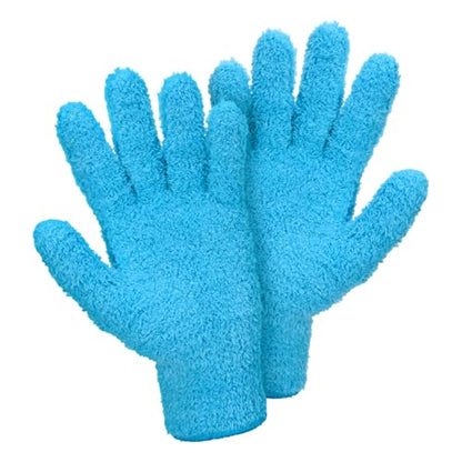 Abeillo Microfiber Gloves for Plants Dusting Cleaning, Reusable Washable Cleaning Gloves Mittens House Cars Blinds Dusting - color: Navy Blue