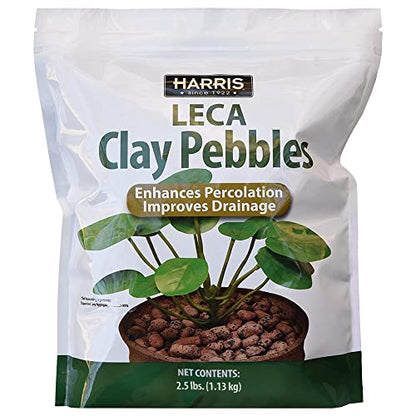 Harris LECA Expanded Clay Pebbles for Plants, 2.5lb for Indoor, Outdoor and Hydroponic Growing
