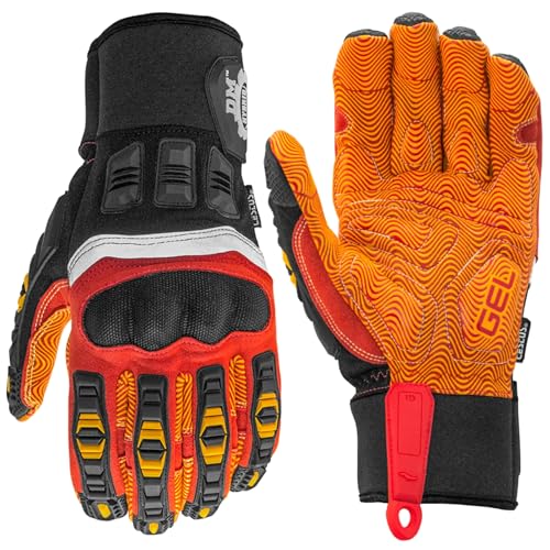 8032, Impact Gloves with Rubber Grip, Polycarbonate Knuckle - size: XX-Large