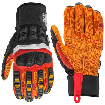 8032, Impact Gloves with Rubber Grip, Polycarbonate Knuckle - size: XX-Large