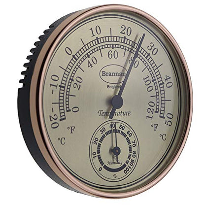 Thermometer Hygrometer with Gold Dial Garden Greenhouse Office Temperature Humidity