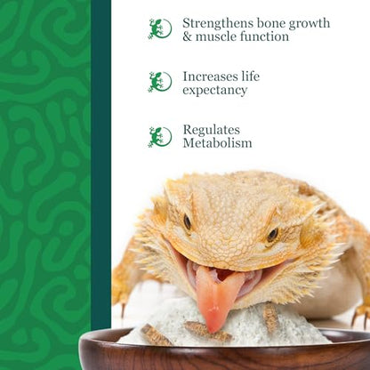CoCoo Reptile Calcium Powder, Ideal for Leopard Geckos, Chameleons, Iguanas, Turtles, Chicken & Dog, Avoid Vitamin D3 Overdose in Bearded Dragons, Lizards Love It, Energy-Rich Additional Feed, 2 oz.