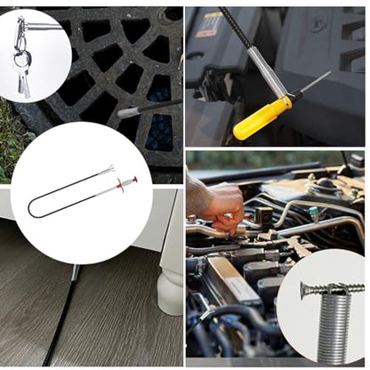 33 Inch Drain Snake Clog Remover Tool, Flexible Grabber Claw Pick Up Reacher Tool for Kitchen/Bathtub/Sewer/Toilet - style: 33 IN
