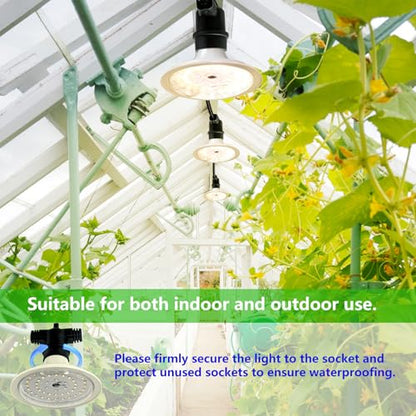 Outdoor LED Grow Lights, Waterproof String Grow Light, Full Spectrum Plant Growing Lights with 12Ft Adjustable Cord 3 Lights - size: 3 Lights(12FT)