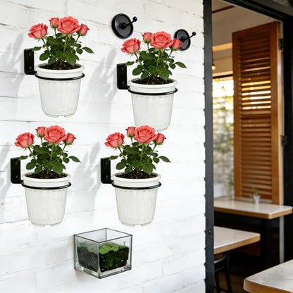 6 Pack 6 Inch Plant Pot Holder Ring, Metal Plant Holder Brackets Rings with 12 Screws & 12 Bolts, Potted Planter Brackets for Wall Indoor Outdoor Garden, Patio - size: 6 Inch