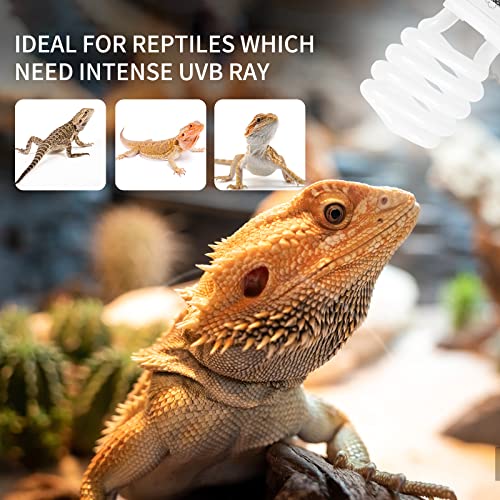 LUCKY HERP 26W UVB 15.0 Intense UVA UVB Compact Flouorescent Lamp Desert Terrarium Light Bulb for Reptile and Amphibian - style: UVB15.0 26W
