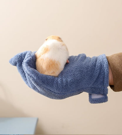 1 pc Hamster Glove Anti Bite Guinea Pig Handling Glove Bite Proof Rabbit Holding Glove Biting Protection Bath Wipe for Hedgehog Sugar Glider Gerbils Mice Rats Small Animals Parakeet (Blue) - color: blue