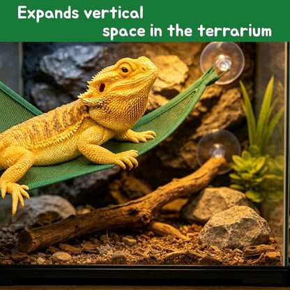 Bearded Dragon Hammock and Feeder Ball, Reptile Enrichment Toys | Suitable for Iguanas, Anoles, Geckos, Snakes, Chameleon,Lizard Hammocks Lounger Bed Rest and Feed Ball