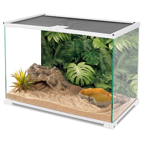 AWERT 72x16 inches Tropical Leaves Terrarium Background Polyester Reptile Habitat Background Rainforest Aquarium Background - size: 72x16in/180x40cm