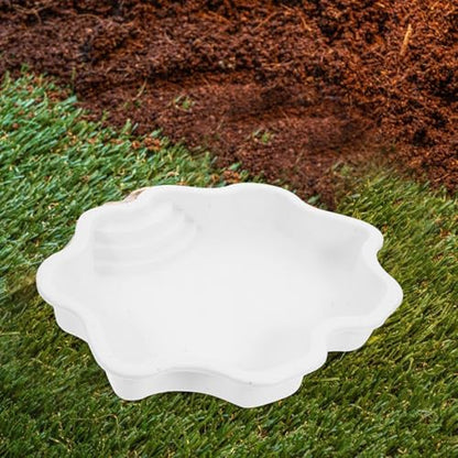 Large Reptile Water Bowl and Turtle Feeding Dish, White Shallow Bathing Pool for Soaking and Drinking, Sturdy Water Dispenser Suitable for Outdoor Turtle and Lizard Habitats