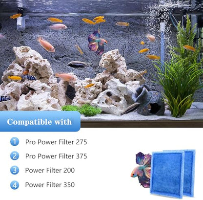 Aquarium Filter Cartridge 4 Pack Rite-Size C Filter Replacement Cartridges | Compatible with PRO Power Filters 275/375 /Power Filters 200/350 - size: 4 pcs