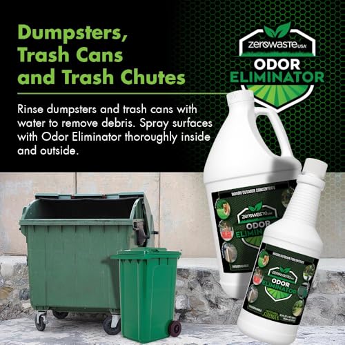 ZERO WASTE USA Odor Eliminator Ultra Concentrate - 1 Gallon | - Commercial Strength Enzyme Cleaner - Eliminates odors from Any Organic Matter - Makes up to 32 Gallons - size: 128 Fl Oz (Pack of 1)