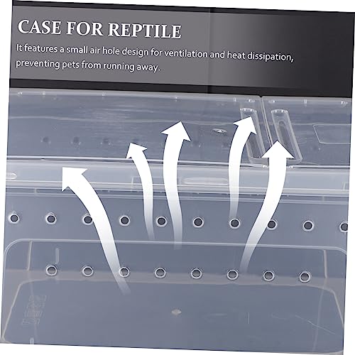 UPKOCH 1pc Transparent Plastic Reptile Box for Spider Scorpion Gecko Snake Tortoise Case with Ventilation for Transport and Feeding of Pets White