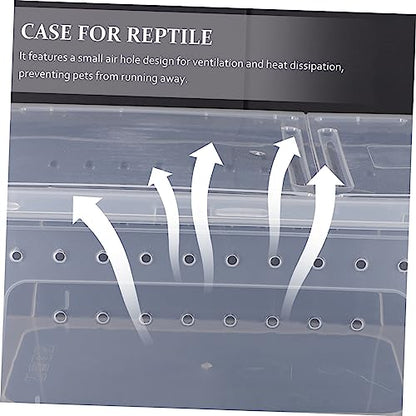 UPKOCH 1pc Transparent Plastic Reptile Box for Spider Scorpion Gecko Snake Tortoise Case with Ventilation for Transport and Feeding of Pets White