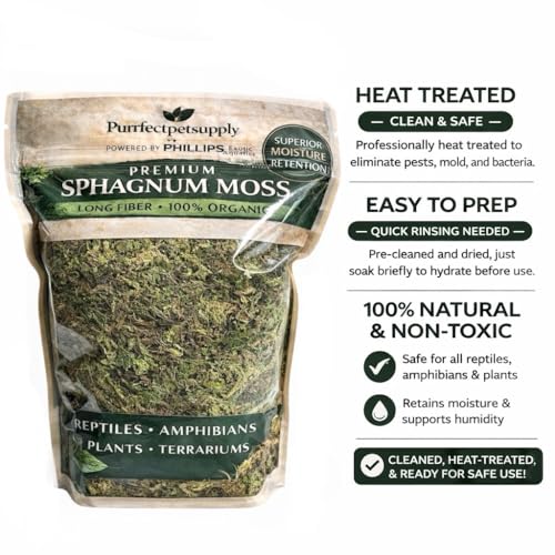 Moss Care Kit Heat-Treated Dried Sphagnum Moss (3 oz) & 300 mL Continuous Fine Mist Bottle for Vivariums, Reptiles and Tropical Plants
