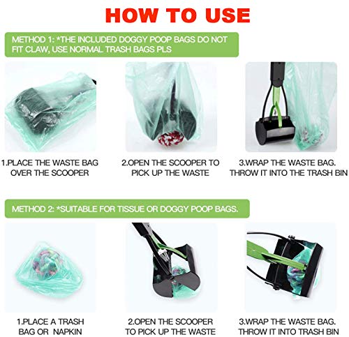 32" Pooper Scooper for Large Small Dogs and Cats, Portable Long Handle Foldable Poop Scoop,Pooper Scooper for Large Dogs with Poop Bags for Grass and Gravel Pet Waste Pick Up