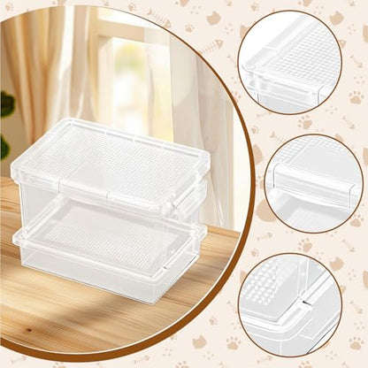 Reptile Breeding Box Crickets Feeder Container Mealworms Habitat Transparent House Clear Terrarium Portable Lightweight Suitable for pet breeding
