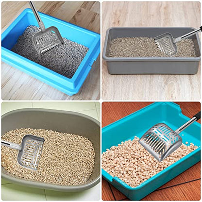 Cat Litter Scoop,Metal Long Handle Kitty Litter Coop Scooper,Heavy Duty Cats Pooper for Litter Box Pet Poop Shovel,Chicken Poop Scooper 32inch