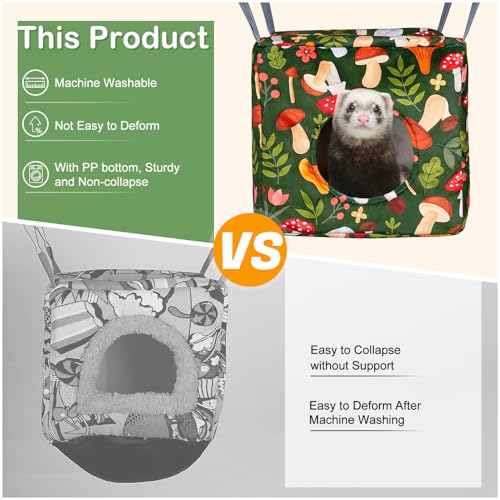 Glittme 4 Pack Cozy Ferret Hammock, Soft Washable Cage Bed for Small Animals