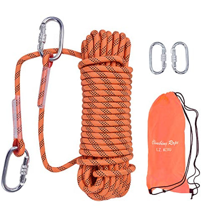 Climbing Rope, Rappelling Rope - color: Orange, size: 65FT