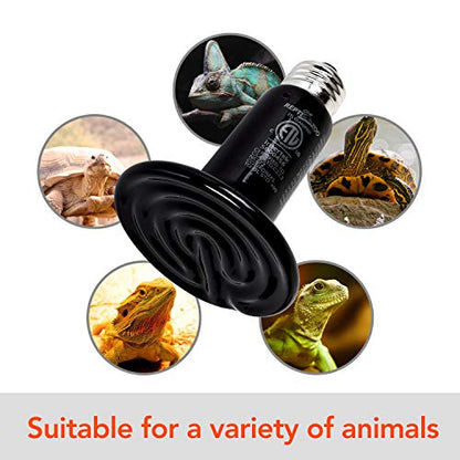 REPTI ZOO Reptile Ceramic Infrared Heat Emitter,110V 100W Infrared Bulb for Reptile Pet Coop and Glass Terrarium - size: 1 Count (Pack of 1)