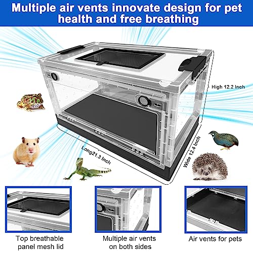 Hamster breeding House Reptile breeding Cages with Wheels (Big Size) - size: 21.3"L x 12.4"W x 12.2"H