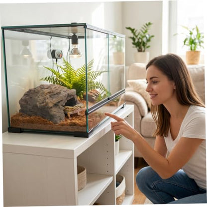 Reptile Hide, Resin Toad House Realistic Rock Cave Safe Humid Shelter for Frogs & Small Reptiles Indoor/Outdoor Garden Use, Reptile Cave