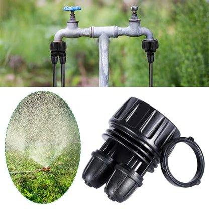 3/4'' to1/4'' Drip Irrigation Hose Adapter,Drip Tubing to Faucet | 2 Way 3/4" Faucet Adapter to 1/4" Irrigation tubing, 3/4"Garden Faucet to 1/4 Irrigation Tubing for Garden Irrigation System - size: 2 Way Hose 3/4" to 1/2"