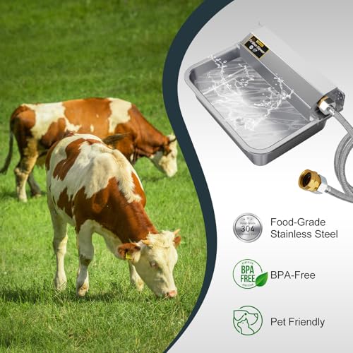 1Gal/3.8L Automatic Water Dispenser for Dogs, Patented Automatic Dog Water Bowl Dispenser, Stainless Steel Water Bowl for Livestock Chicken, Outdoor Dog Water Feeder Fit 3/4'' GHT Faucet - color: SS-sliver
