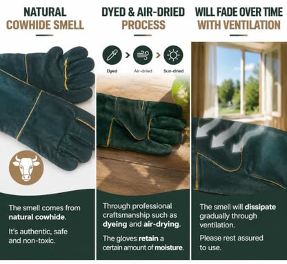 Animal Handling Gloves - 60CM Durable Bite & Scratch Resistant Gloves for Bathing, Grooming, Welding, Handling Dogs, Cats, Birds, Snakes, Parrots, Lizards, Reptiles
