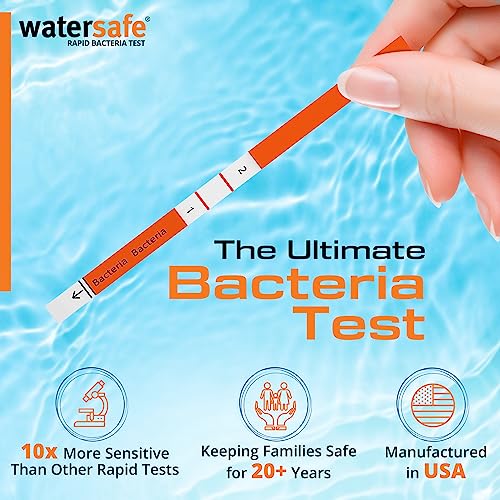 Pool and Spa Rapid Bacteria Test by Watersafe, Test Strips to Detect Down to 1 Bacteria/μL in 15 Minutes, Including E. coli and Salmonella, Single Test