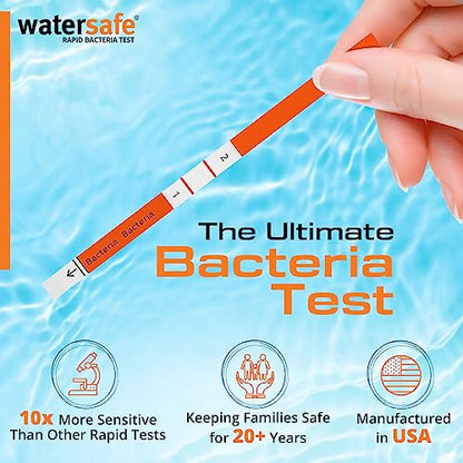 Pool and Spa Rapid Bacteria Test by Watersafe, Test Strips to Detect Down to 1 Bacteria/μL in 15 Minutes, Including E. coli and Salmonella, Single Test