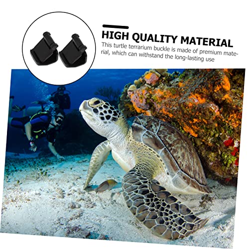 Turtle Terrarium Buckle Reptile Tank Lock Clips Anti-Escape Latch for Feeding Box Aquarium Lid Lock for Amphibious and Rain Forest Tanks Easy Install Set of 4