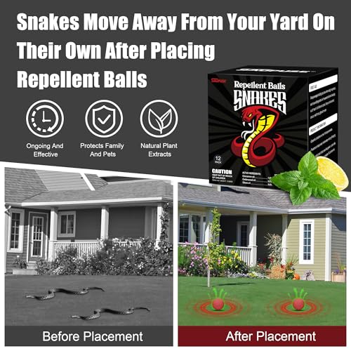 Snake Repellers for Outdoor and Patio Snake Repellent | Natural Ingredients Snake Repellent Balls For Lawn, Garden, Fishing, Home, Camping Repel Snakes 12 Pack - color: 12 Pack