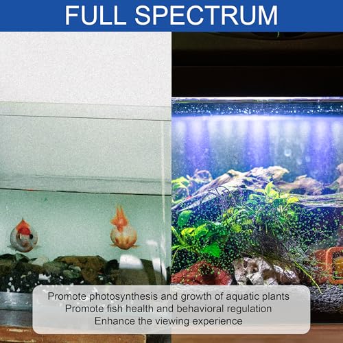 Led Aquarium Light, Full Spectrum Fish Tank Lights, Small 5/10 Gallon Freshwater Fishtank Hood Lighting for Grow Fish, Plants, Adjustable from 12 to 16 Inch - size: 12-16 IN