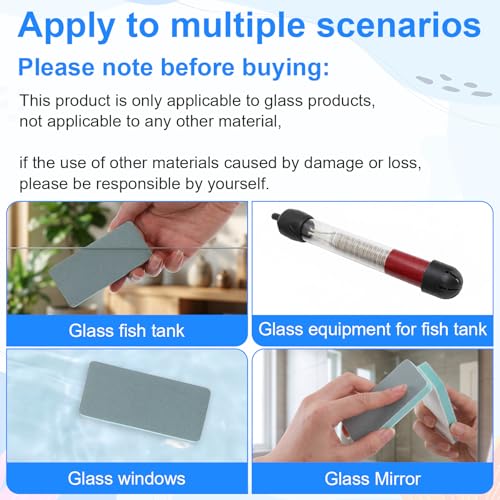 5Pcs Double Sided Aquarium Sponge Brush, Aquarium Glass Sponge | Dual-Action Fish Tank Glass Scraper and Sponge, Handheld Non-Scratch Cleaning Pad for Small Glass Aquarium Maintenance