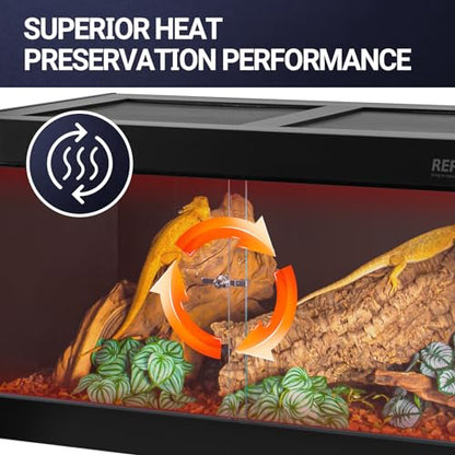 REPTI ZOO 120 Gallon PVC Reptile Tank Terrarium, 48x24x24 Reptile Terrarium for Ball Python Snake Bearded Dragon Gecko, Large Reptile Glass Tank with Sliding Door & Screen Ventilation - style: 48x24x24"