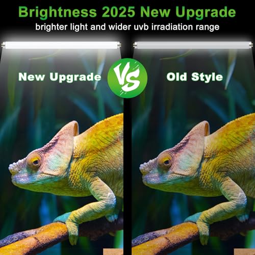 LUCKY HERP T8 18W UVB 5.0 Reptile Light, UVA UVB Reptile Light Bulb 2 Pack, Fluorescent Lamp for Reptiles Amphibians Lizards Chameleons - size: 24inch 5.0