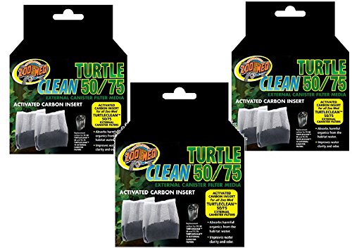 Zoo Med 6-Count Turtle Clean 50/75 Activated Carbon Inserts (3 Packages with 2 Carbon Inserts Each)