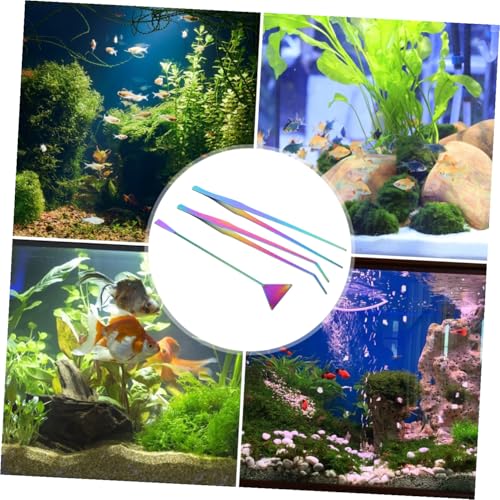 Abaodam 3Pcs Aquarium Cleaning Tools Set Rustproof Stainless Steel Tweezers Spatula Kit for Fish Tank Plant Maintenance Safe for Aquascaping Water Plants