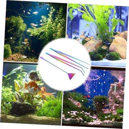 Abaodam 3Pcs Aquarium Cleaning Tools Set Rustproof Stainless Steel Tweezers Spatula Kit for Fish Tank Plant Maintenance Safe for Aquascaping Water Plants