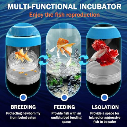 Large Floating Fish Breeding Box, Plastic Clear Breeding Box for Fish Tank | Aquarium Divider Incubator with Suction Cup, Adjustable Isolation Hatchery for Shrimp Guppy