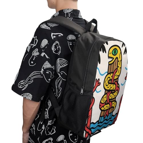 Snake Totem Pole Laptop Bag 17 Inch Back Pack Travel Backpack Sports Work Backpacks Teacher Bookbag