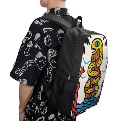 Snake Totem Pole Laptop Bag 17 Inch Back Pack Travel Backpack Sports Work Backpacks Teacher Bookbag