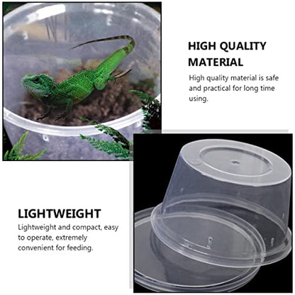 UKCOCO 20pcs Reptile Feeding Boxes Semi-Transparent Breeding Container with Ventilated Design for Lizards Snakes and Pets Quarantine Habitat