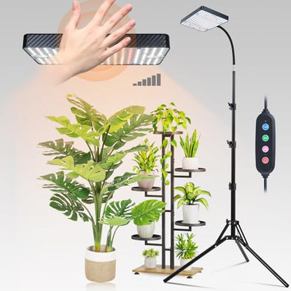 FECiDA Smart Control 25 Watt LED Grow Light with Stand, 4/8/12/16/20H Timer, Bright Enough Like A Small Sun Grow Lights for Indoor Plants, Bonsai Tree, 24"-64" Height Adjustable - size: Stand-1Head-25W-Timer-Dimming