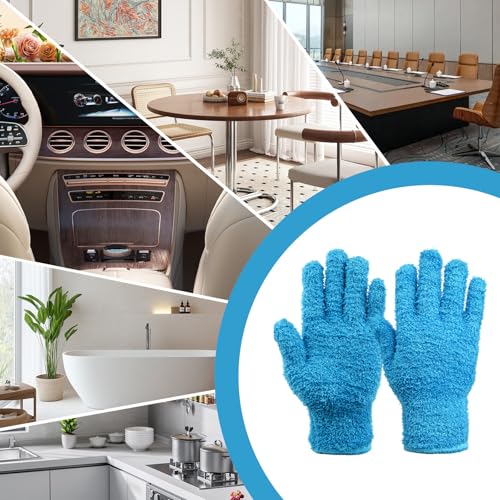 Microfiber Gloves for Plants,4Pairs Reusable Plant Gloves Dusting Washable Mittens Cleaning Glove Microfiber Dusters for House Furniture Blinds Kitchen Plants
