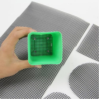 30 pcs Flower Pot Hole Mesh Pads, 11.8x7.8 inch Garden Plant Pot Drainage Screens Bonsai Bottom Grid Mats for Preventing Soil Loss