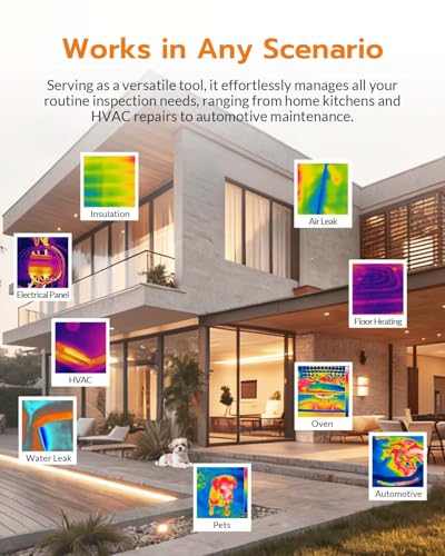 GT24S Thermal Camera with Thermometer Mode, 320×240 UIRA-IR | 256×192 Native IR, HVAC & Electrical Thermal Imaging Camera with Temp Alarm, -4°F-1202°F, NETD < 40mK, 25Hz, 10h Battery Life